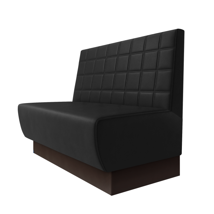 Meyer | Gastrobank | B:H 100 x 100 cm | Schwarz | Blocks | Leder | Fußleiste Braun