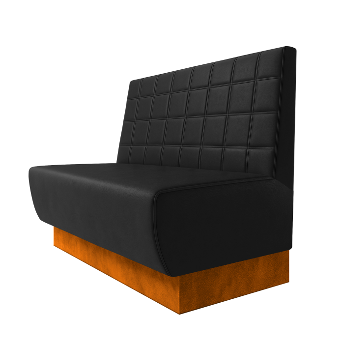 Meyer | Gastrobank | B:H 100 x 100 cm | Schwarz | Blocks | Leder | Fußleiste Orange
