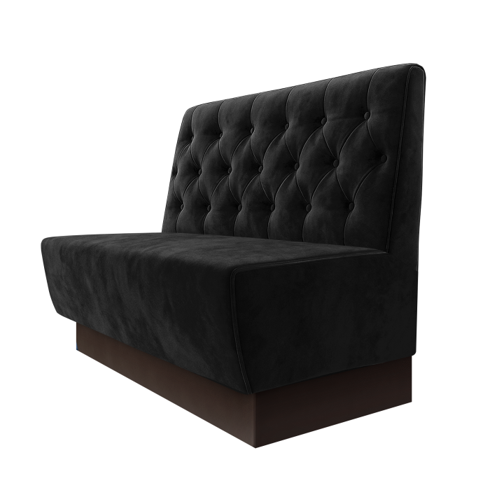Meyer | Gastrobank | B:H 100 x 100 cm | Schwarz | Chesterfield | Samt | Fußleiste Braun