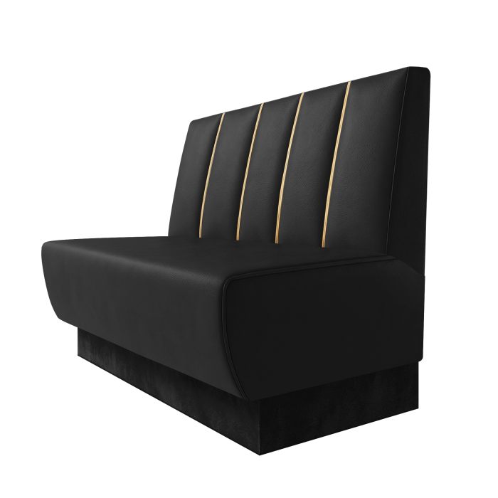 Meyer | Gastrobank | B:H 100 x 100 cm | Schwarz | Dubai | Leder | Fußleiste Schwarz