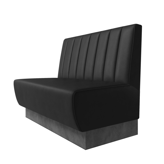 Meyer | Gastrobank | B:H 100 x 100 cm | Schwarz | Gestreift 12cm | Leder | Fußleiste Grau