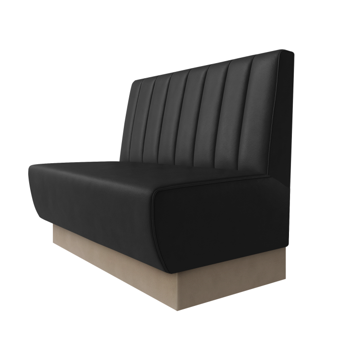 Meyer | Gastrobank | B:H 100 x 100 cm | Schwarz | Gestreift 12cm | Leder | Fußleiste Taupe