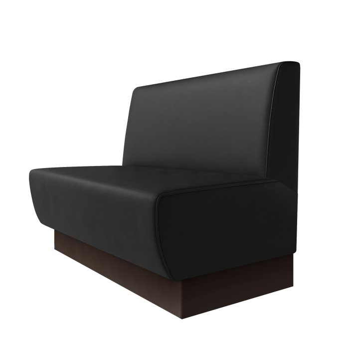 Meyer | Gastrobank | B:H 100 x 100 cm | Schwarz | Glatt | Leder | Fußleiste Braun