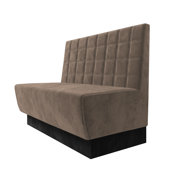 Meyer | Gastrobank | B:H 100 x 100 cm | Taupe | Blocks | Samt | Fußleiste Schwarz