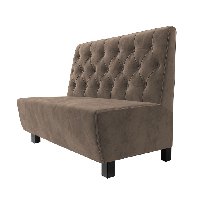 Meyer | Gastrobank | B:H 100 x 100 cm | Taupe | Chesterfield | Samt | Möbelfuß Schwarz