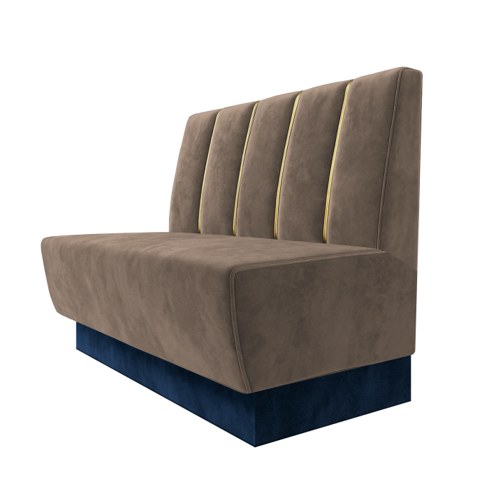 Meyer | Gastrobank | B:H 100 x 100 cm | Taupe | Dubai | Samt | Fußleiste Blau