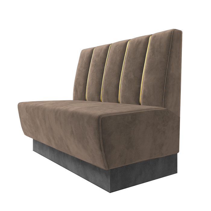 Meyer | Gastrobank | B:H 100 x 100 cm | Taupe | Dubai | Samt | Fußleiste Grau