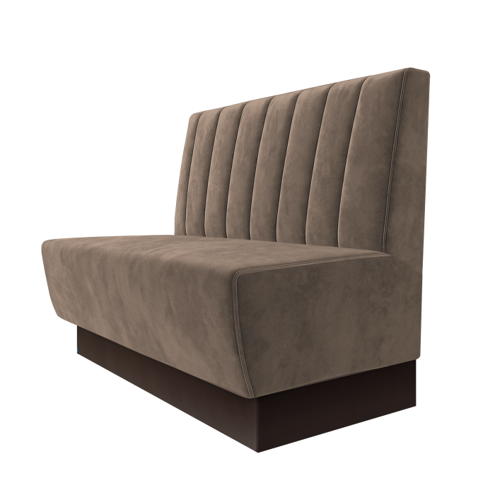 Meyer | Gastrobank | B:H 100 x 100 cm | Taupe | Gestreift 12cm | Samt | Fußleiste Braun