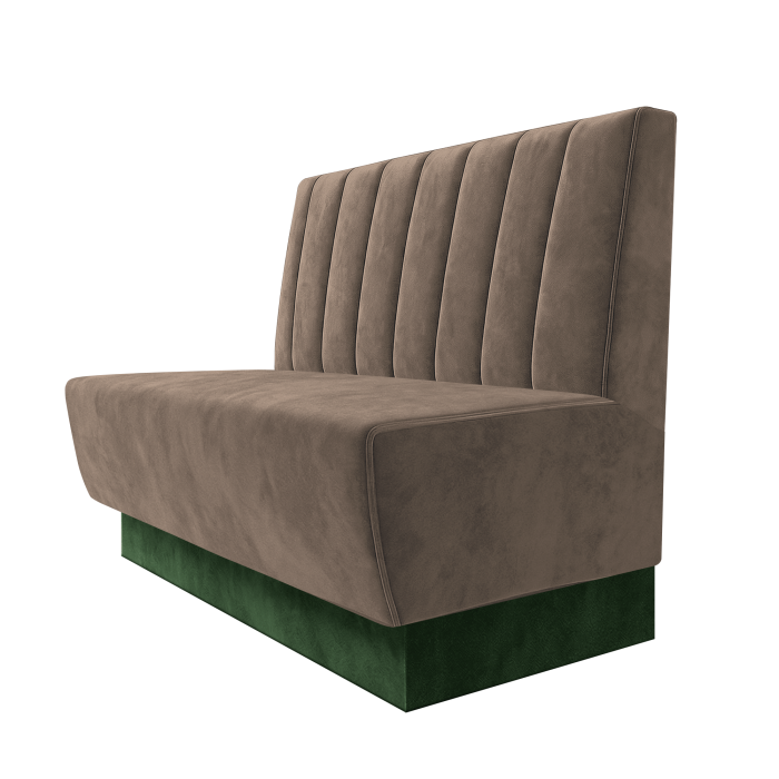 Meyer | Gastrobank | B:H 100 x 100 cm | Taupe | Gestreift 12cm | Samt | Fußleiste Grün