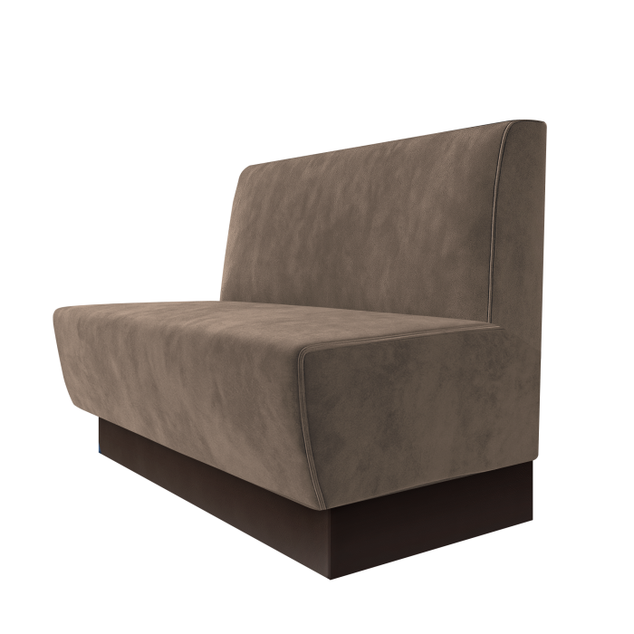 Meyer | Gastrobank | B:H 100 x 100 cm | Taupe | Glatt | Samt | Fußleiste Braun