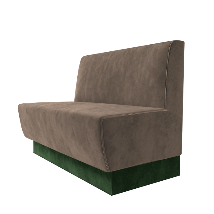 Meyer | Gastrobank | B:H 100 x 100 cm | Taupe | Glatt | Samt | Fußleiste Grün