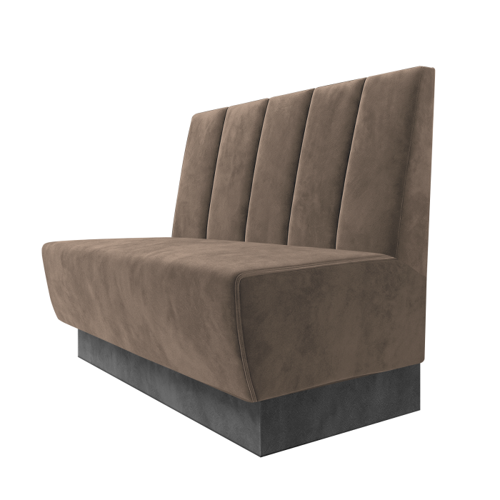 Meyer | Gastrobank | B:H 100 x 100 cm | Taupe | Tief Gestreift | Samt | Fußleiste Grau