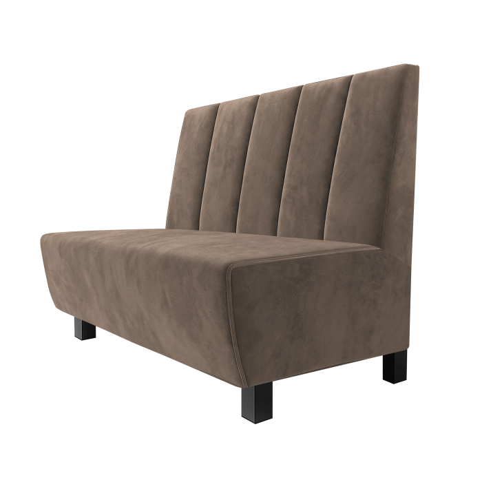 Meyer | Gastrobank | B:H 100 x 100 cm | Taupe | Tief Gestreift | Samt | Möbelfuß Schwarz