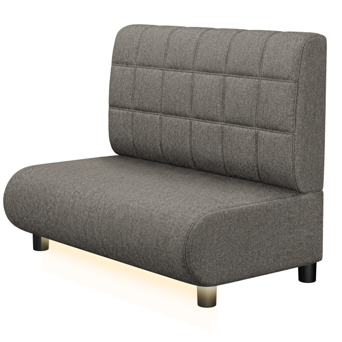 NINVA | Gastrobank | B:H 100 x 103 cm | Grau | Blocks | Stoff/Textil | LED