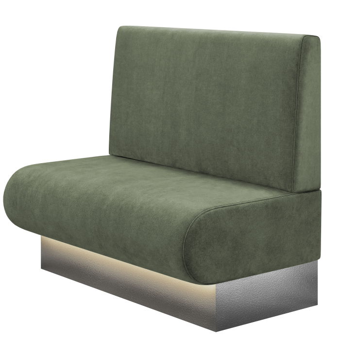 NINVA | Gastrobank | B:H 100 x 103 cm | Grün | Glatt | Samt | LED