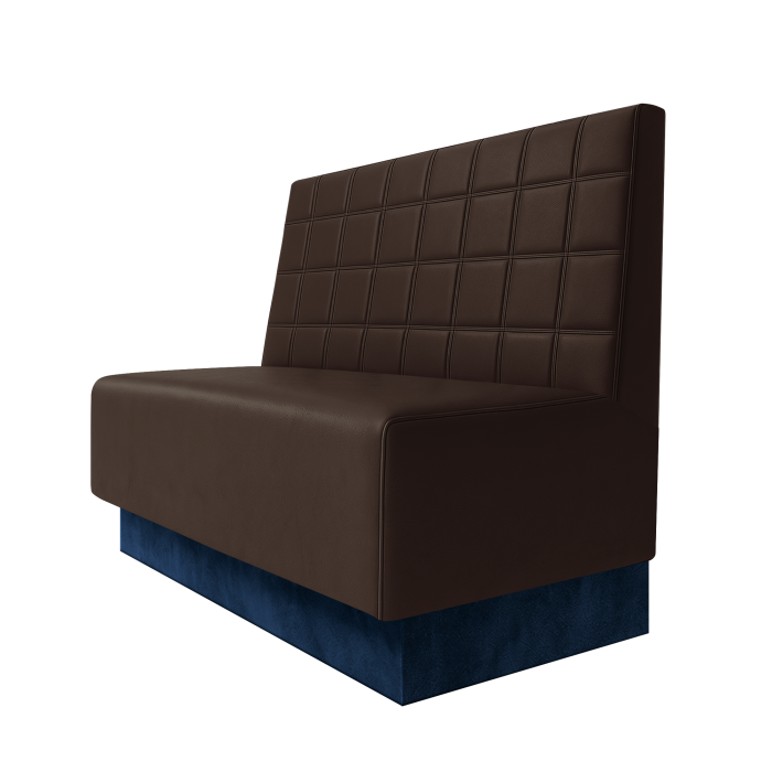 Schmidt | Gastrobank | B:H 100 x 100 cm | Braun | Blocks | Leder | Fußleiste Blau