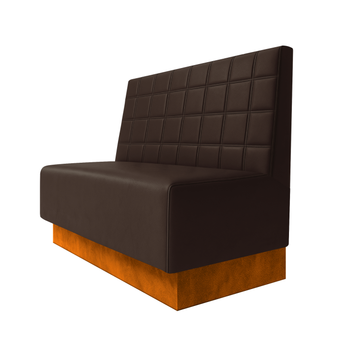 Schmidt | Gastrobank | B:H 100 x 100 cm | Braun | Blocks | Leder | Fußleiste Orange