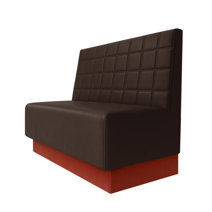 Schmidt | Gastrobank | B:H 100 x 100 cm | Braun | Blocks | Leder | Fußleiste Rot