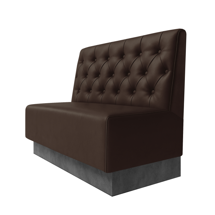 Schmidt | Gastrobank | B:H 100 x 100 cm | Braun | Chesterfield | Leder | Fußleiste Grau