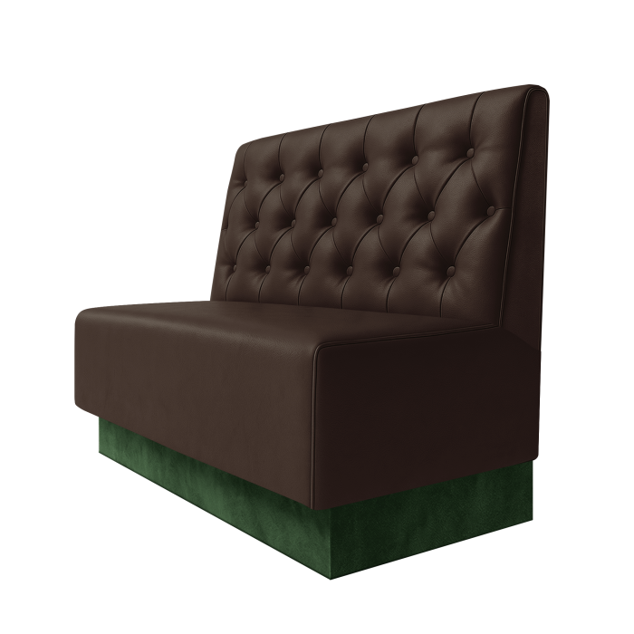 Schmidt | Gastrobank | B:H 100 x 100 cm | Braun | Chesterfield | Leder | Fußleiste Grün