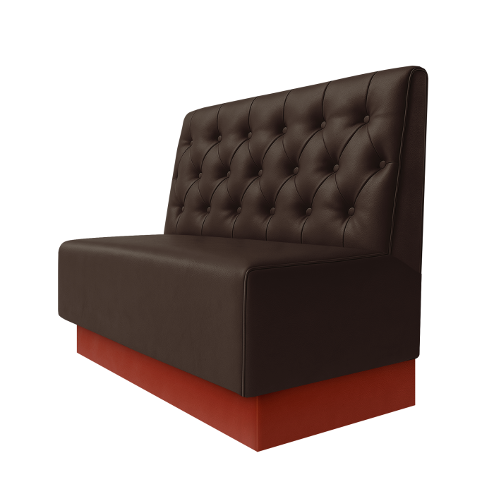 Schmidt | Gastrobank | B:H 100 x 100 cm | Braun | Chesterfield | Leder | Fußleiste Rot