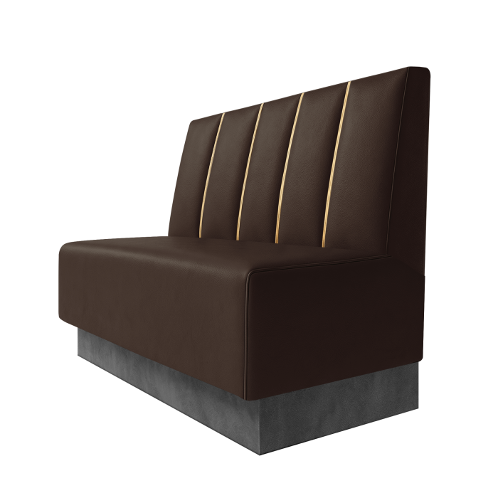 Schmidt | Gastrobank | B:H 100 x 100 cm | Braun | Dubai | Leder | Fußleiste Grau