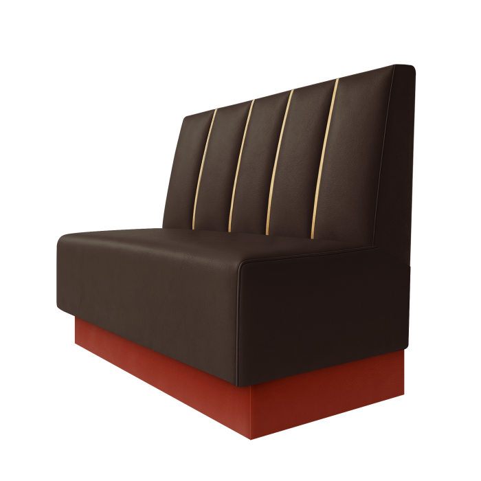 Schmidt | Gastrobank | B:H 100 x 100 cm | Braun | Dubai | Leder | Fußleiste Rot
