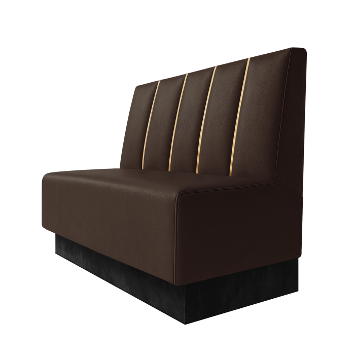 Schmidt | Gastrobank | B:H 100 x 100 cm | Braun | Dubai | Leder | Fußleiste Schwarz