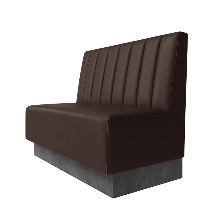 Schmidt | Gastrobank | B:H 100 x 100 cm | Braun | Gestreift 12cm | Leder | Fußleiste Grau