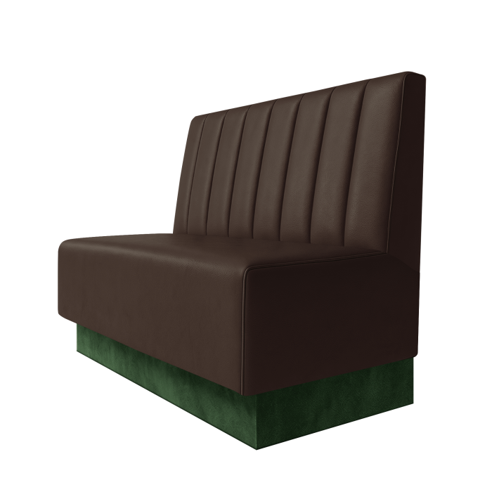 Schmidt | Gastrobank | B:H 100 x 100 cm | Braun | Gestreift 12cm | Leder | Fußleiste Grün