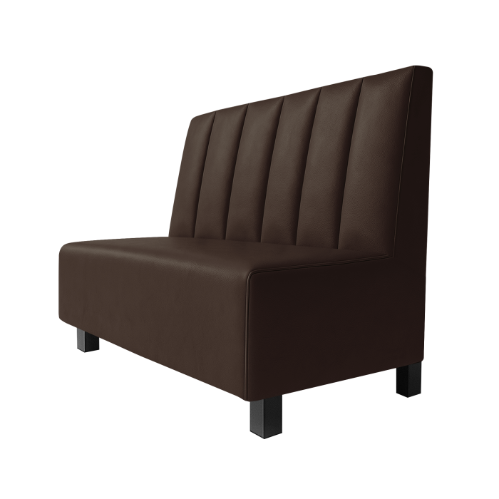 Schmidt | Gastrobank | B:H 100 x 100 cm | Braun | Gestreift Doppelnahnt 24cm | Leder | Möbelfuß Schwarz