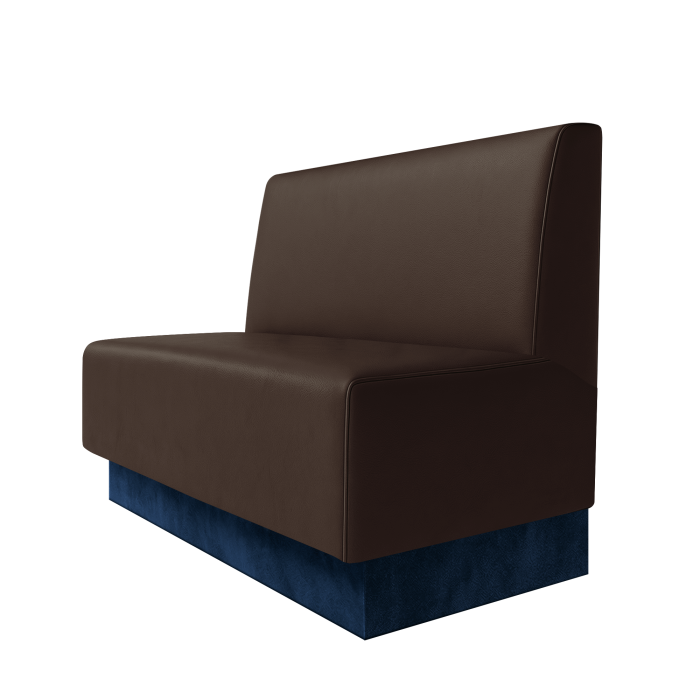 Schmidt | Gastrobank | B:H 100 x 100 cm | Braun | Glatt | Leder | Fußleiste Blau