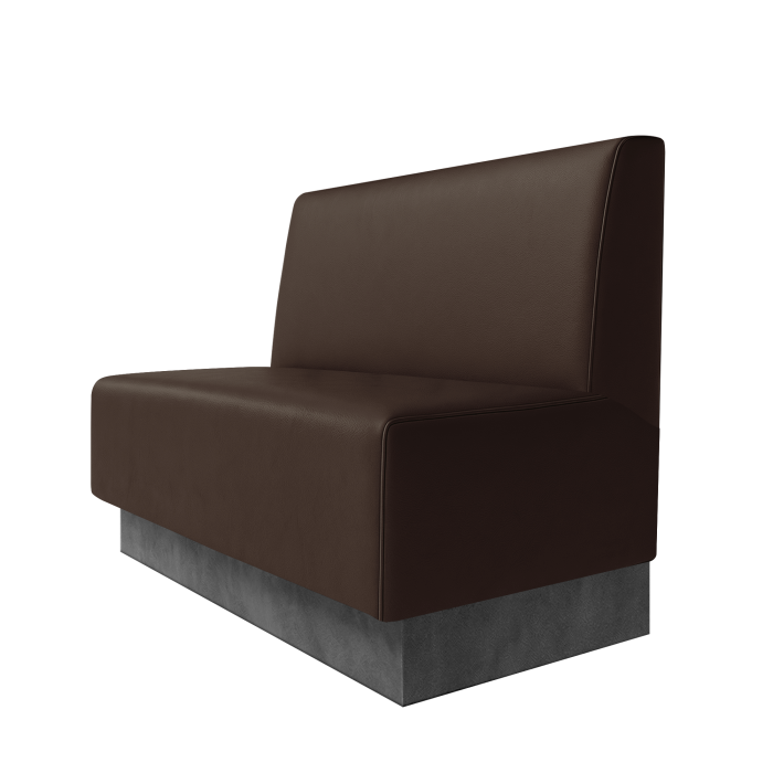 Schmidt | Gastrobank | B:H 100 x 100 cm | Braun | Glatt | Leder | Fußleiste Grau