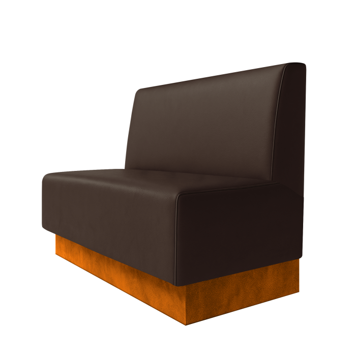 Schmidt | Gastrobank | B:H 100 x 100 cm | Braun | Glatt | Leder | Fußleiste Orange
