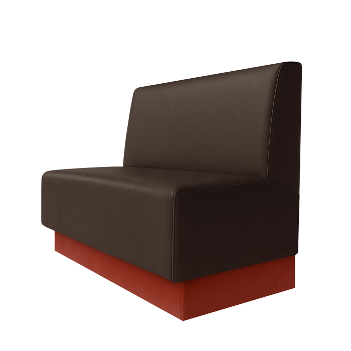 Schmidt | Gastrobank | B:H 100 x 100 cm | Braun | Glatt | Leder | Fußleiste Rot