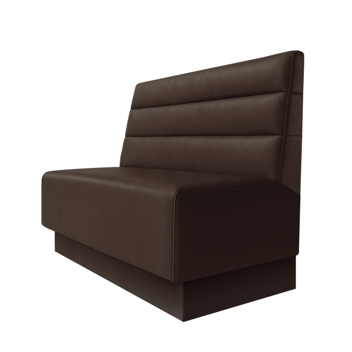 Schmidt | Gastrobank | B:H 100 x 100 cm | Braun | Horizontal Gestreift | Leder | Fußleiste Braun