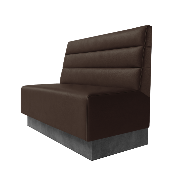 Schmidt | Gastrobank | B:H 100 x 100 cm | Braun | Horizontal Gestreift | Leder | Fußleiste Grau