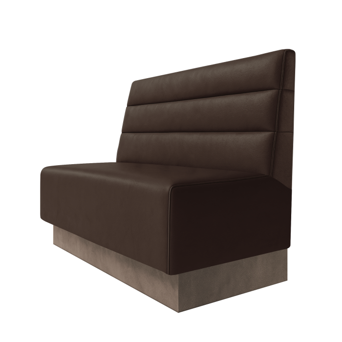 Schmidt | Gastrobank | B:H 100 x 100 cm | Braun | Horizontal Gestreift | Leder | Fußleiste Taupe