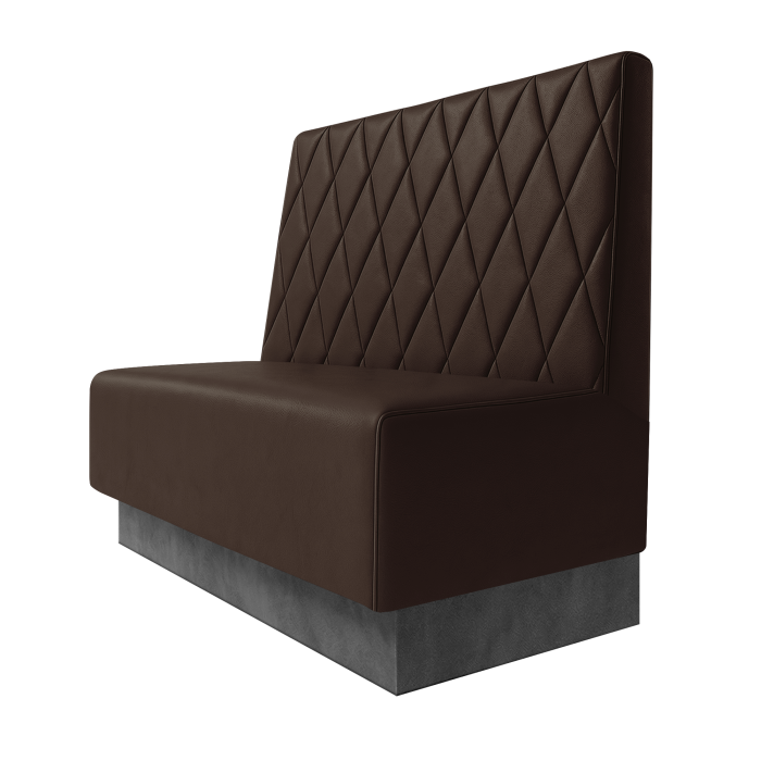 Schmidt | Gastrobank | B:H 100 x 100 cm | Braun | Raute | Leder | Fußleiste Grau