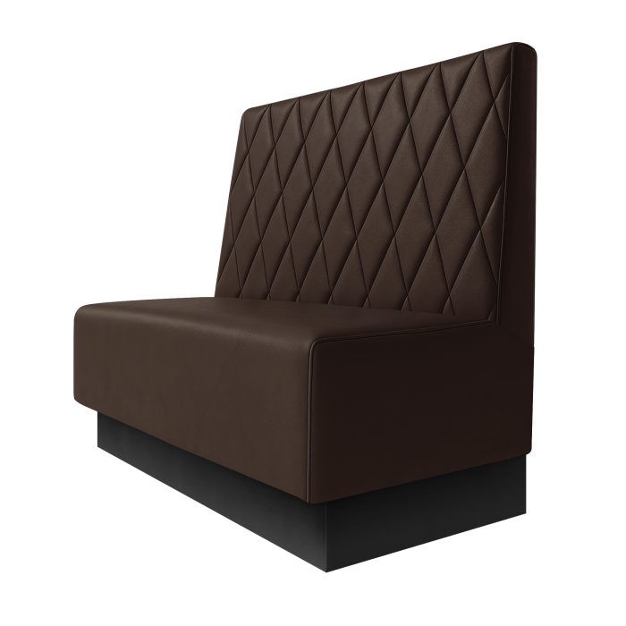 Schmidt | Gastrobank | B:H 100 x 100 cm | Braun | Raute | Leder | Fußleiste Schwarz