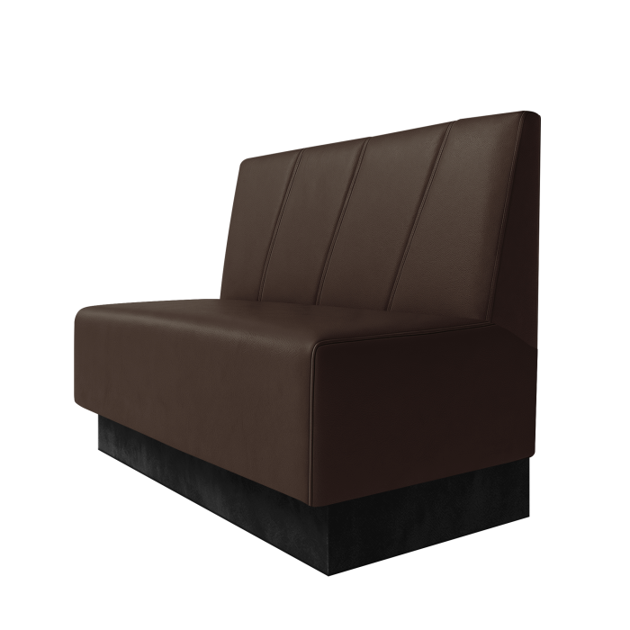 Schmidt | Gastrobank | B:H 100 x 100 cm | Braun | Schräg Gestreift | Leder | Fußleiste Schwarz