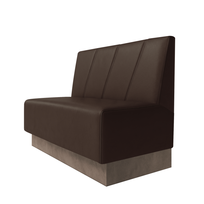 Schmidt | Gastrobank | B:H 100 x 100 cm | Braun | Schräg Gestreift | Leder | Fußleiste Taupe