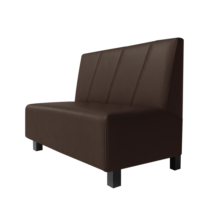 Schmidt | Gastrobank | B:H 100 x 100 cm | Braun | Schräg Gestreift | Leder | Möbelfuß Schwarz