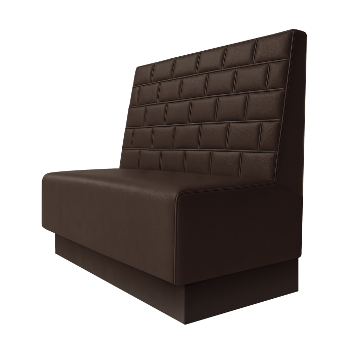 Schmidt | Gastrobank | B:H 100 x 100 cm | Braun | Stein | Leder | Fußleiste Braun