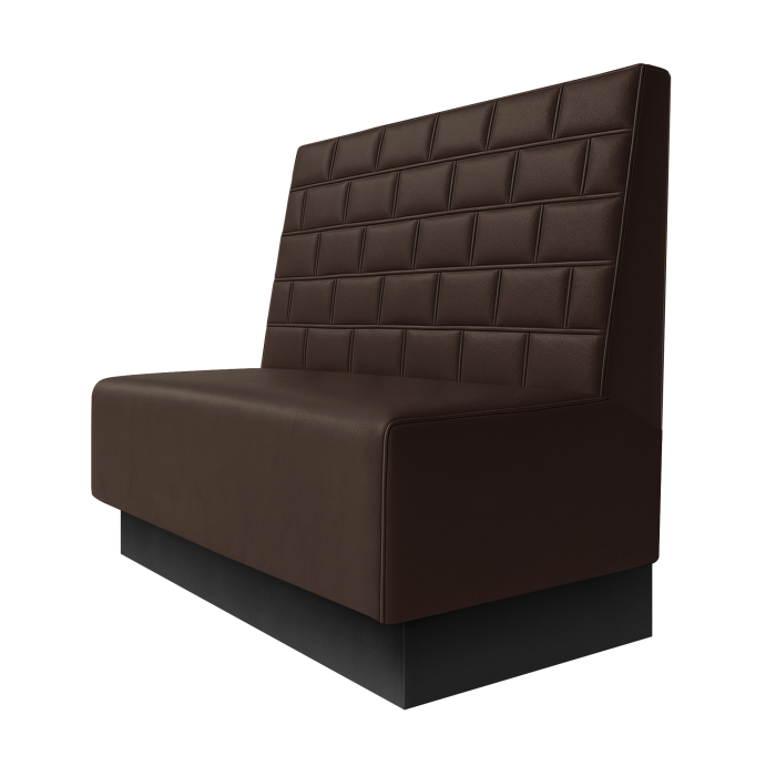 Schmidt | Gastrobank | B:H 100 x 100 cm | Braun | Stein | Leder | Fußleiste Schwarz