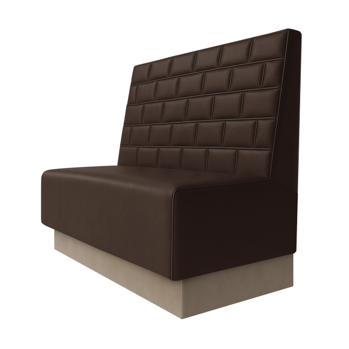 Schmidt | Gastrobank | B:H 100 x 100 cm | Braun | Stein | Leder | Fußleiste Taupe