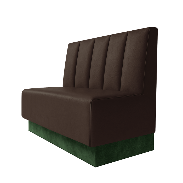 Schmidt | Gastrobank | B:H 100 x 100 cm | Braun | Tief Gestreift | Leder | Fußleiste Grün