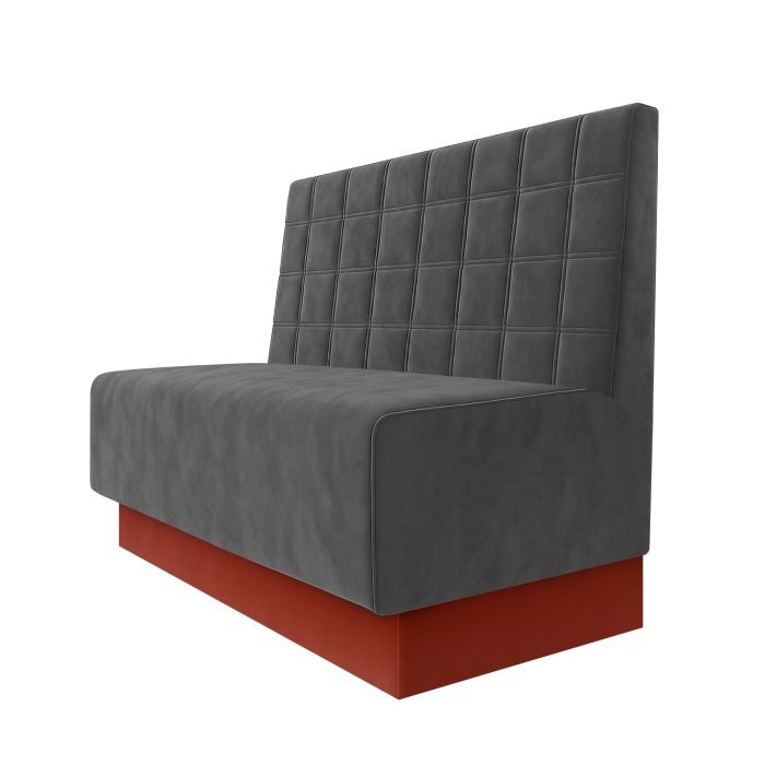 Schmidt | Gastrobank | B:H 100 x 100 cm | Grau | Blocks | Samt | Fußleiste Rot