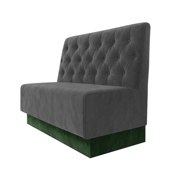 Schmidt | Gastrobank | B:H 100 x 100 cm | Grau | Chesterfield | Samt | Fußleiste Grün