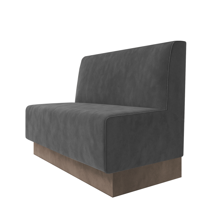 Schmidt | Gastrobank | B:H 100 x 100 cm | Grau | Glatt | Samt | Fußleiste Taupe
